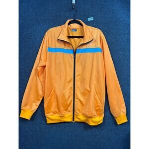 Kappa Track Jacket Mens XL Orange Blue Full Zip Polyester Pockets Logo Athletic